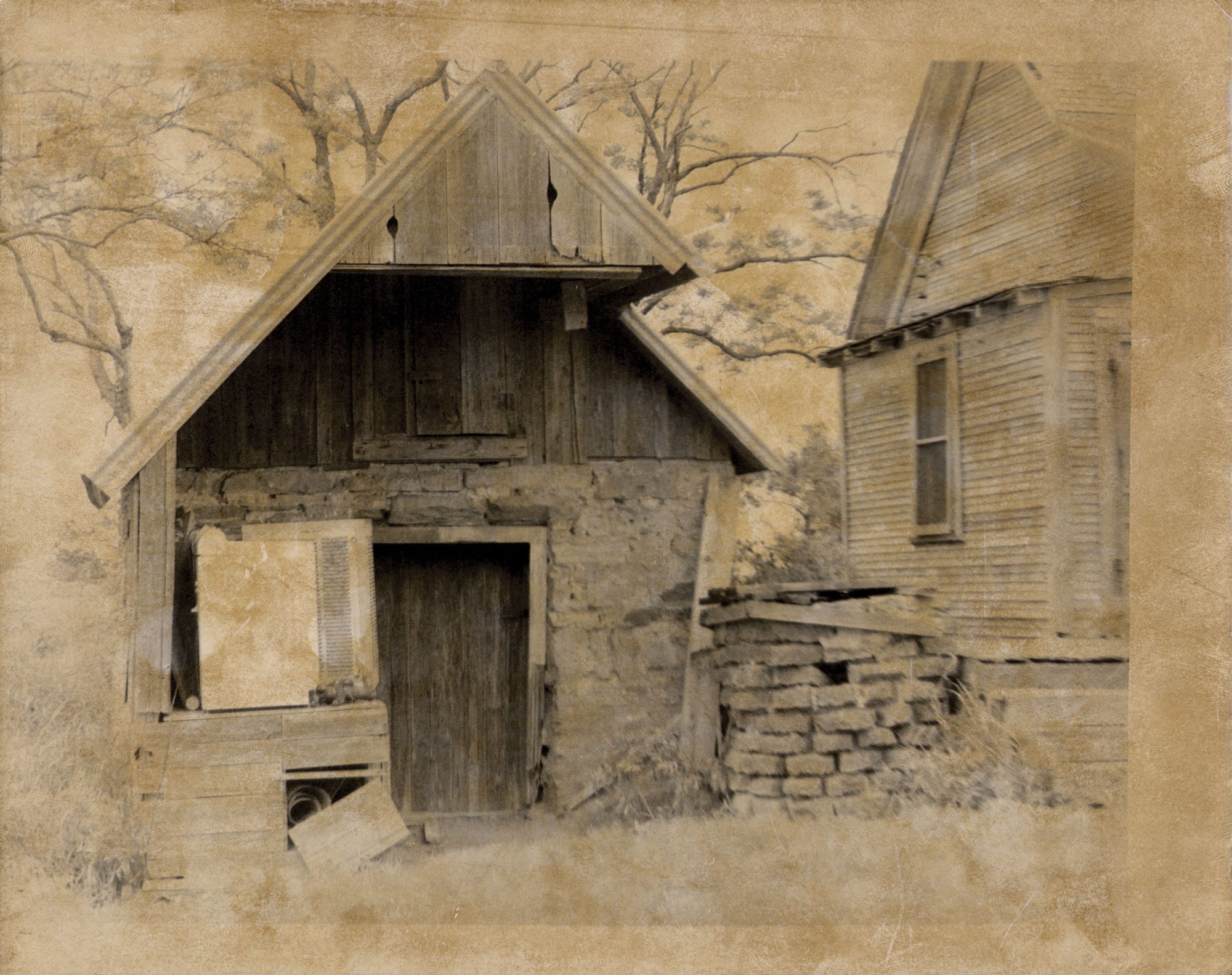 Historic photo of the Waggoner Ranch commissary.