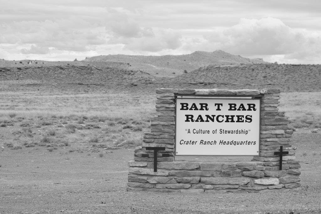 Bar T Bar Ranches sign on in Arizona.