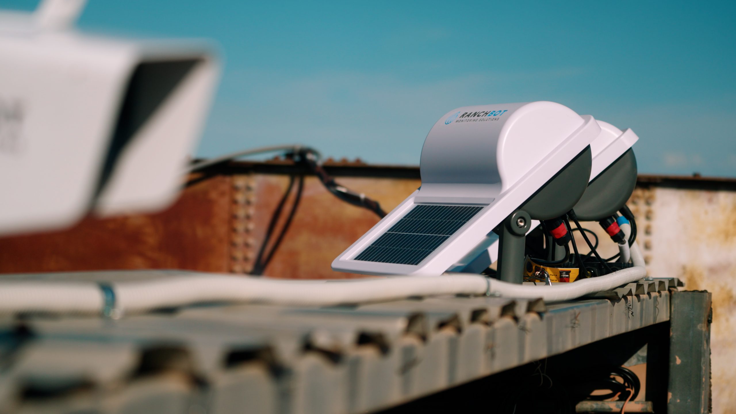 Ranchbot monitor that measures water levels in storage tanks.