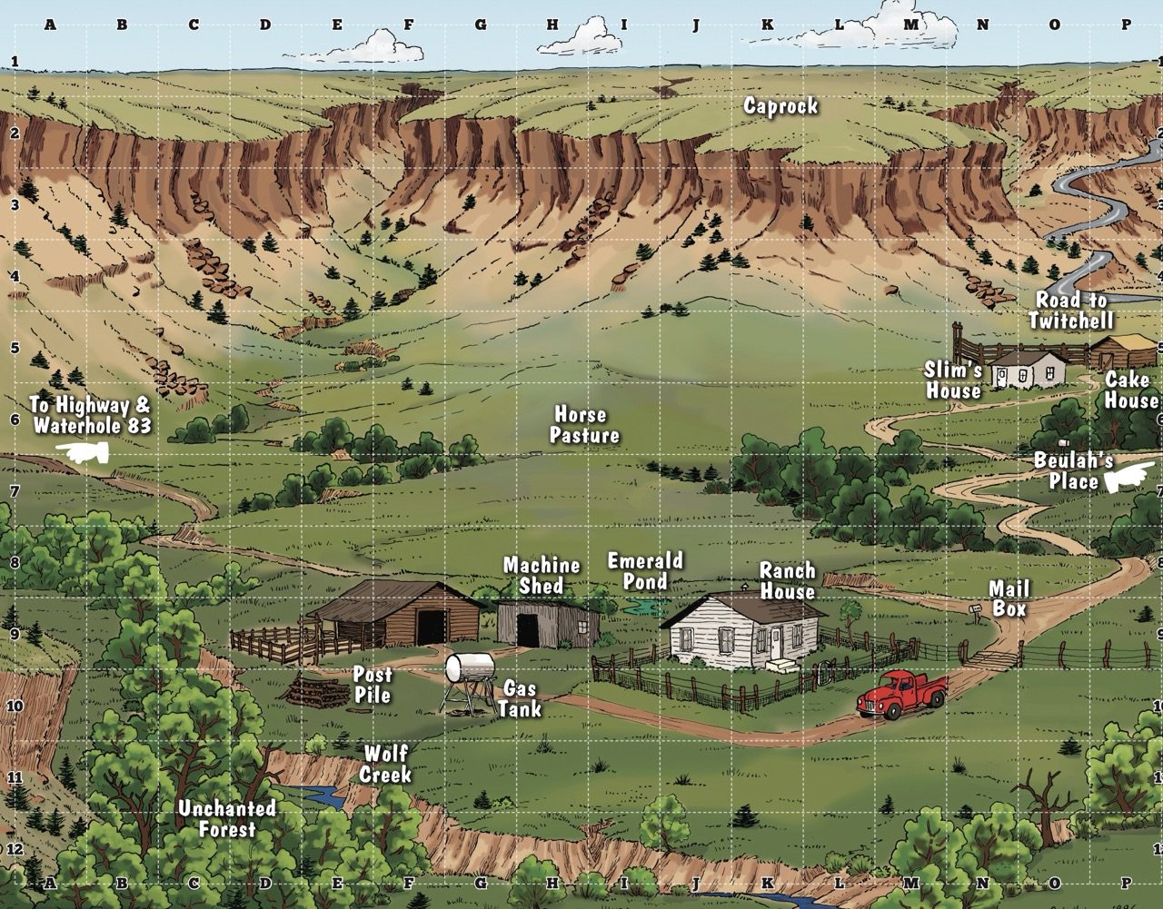 Cage Ranch Map A Day in the Life of Hank the Cowdog - Ranching Heritage Association